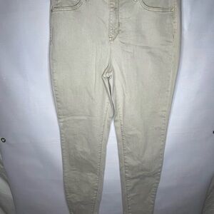 Nicole miller New York soho high rise ankle skinny Jeans woman’s size 10 cream